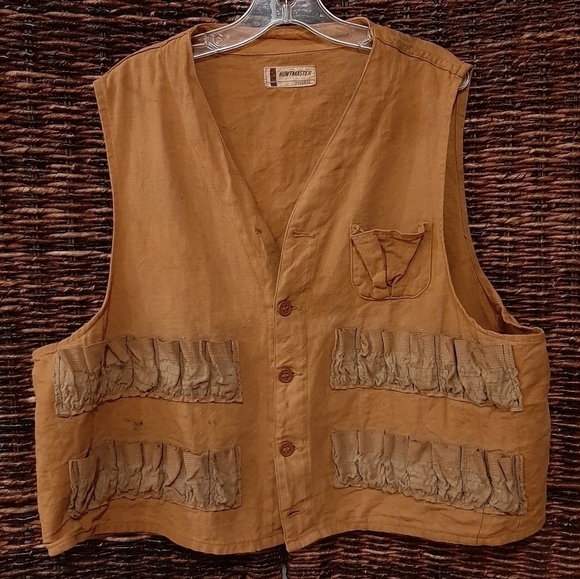Vintage Spiegel Vest Ammo Hunting Chore Boho Prairie Western Lagenlook Fishing - Picture 1 of 10